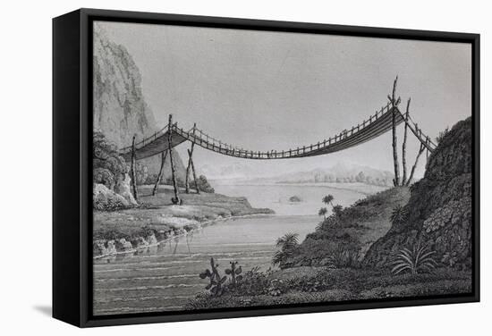 T.1603 Bridge of Ropes, Near Penipe, from Vol II of 'Researches Concerning the Institutions and…-Friedrich Alexander, Baron Von Humboldt-Framed Stretched Canvas