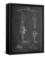 T. A. Edison Light Bulb and Holder Patent Art-Cole Borders-Framed Stretched Canvas