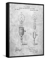 T. A. Edison Light Bulb and Holder Patent Art-Cole Borders-Framed Stretched Canvas