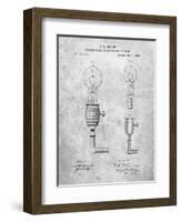 T. A. Edison Light Bulb and Holder Patent Art-Cole Borders-Framed Art Print