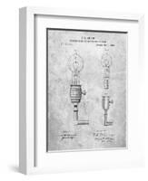 T. A. Edison Light Bulb and Holder Patent Art-Cole Borders-Framed Art Print