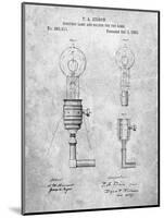 T. A. Edison Light Bulb and Holder Patent Art-Cole Borders-Mounted Art Print