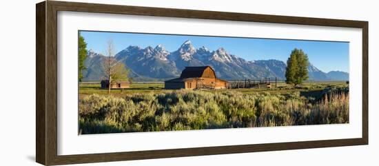 T. A. Moulton Barn in field, Mormon Row, Grand Teton National Park, Wyoming, USA-null-Framed Photographic Print