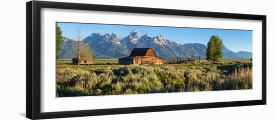 T. A. Moulton Barn in field, Mormon Row, Grand Teton National Park, Wyoming, USA-null-Framed Photographic Print