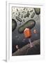 T-bacteriophages Attacking E. Coli-Richard Bizley-Framed Photographic Print