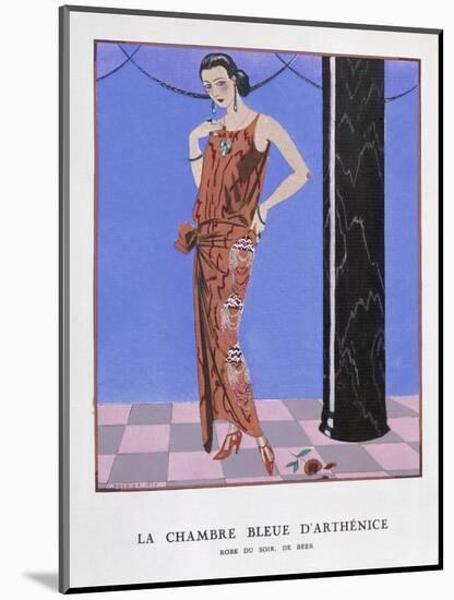 T-Bar Shoes and a Sleeveless Drop-Waist Dress with Sash Tie-Georges Barbier-Mounted Art Print
