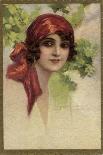 Young Italian Woman in a Red Headscarf-T Corbello-Framed Art Print