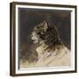 T? de chat ; vers 1824-1829-Eugene Delacroix-Framed Giclee Print