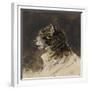 T? de chat ; vers 1824-1829-Eugene Delacroix-Framed Giclee Print