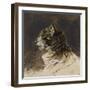 T? de chat ; vers 1824-1829-Eugene Delacroix-Framed Giclee Print