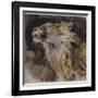 T? de lion rugissant-Eugene Delacroix-Framed Giclee Print