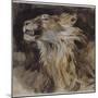 T? de lion rugissant-Eugene Delacroix-Mounted Premium Giclee Print