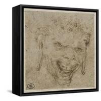 T? de satyre aux oreilles pendantes-Leonardo da Vinci-Framed Stretched Canvas