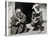 T. E. Lawrence and Mr L. Thomas outside their tent, 1919-null-Stretched Canvas