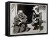 T. E. Lawrence and Mr L. Thomas outside their tent, 1919-null-Framed Stretched Canvas