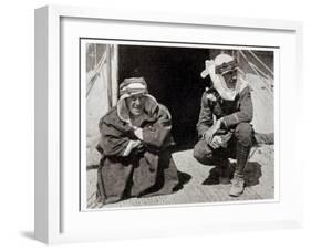 T. E. Lawrence and Mr L. Thomas outside their tent, 1919-null-Framed Giclee Print
