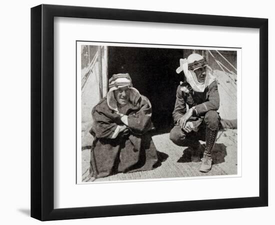 T. E. Lawrence and Mr L. Thomas outside their tent, 1919-null-Framed Giclee Print