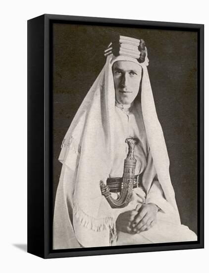 T E Lawrence (Lawrence of Arabia) in Desert Robes-null-Framed Stretched Canvas