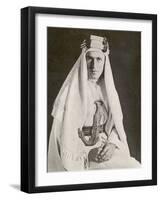 T E Lawrence (Lawrence of Arabia) in Desert Robes-null-Framed Photographic Print