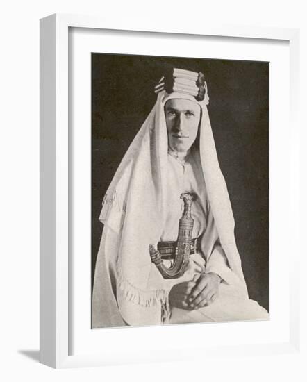 T E Lawrence (Lawrence of Arabia) in Desert Robes-null-Framed Photographic Print