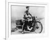 T E Lawrence (Lawrence of Arabia) Sitting on His Motorbike-null-Framed Photographic Print