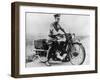 T E Lawrence (Lawrence of Arabia) Sitting on His Motorbike-null-Framed Photographic Print