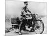 T E Lawrence (Lawrence of Arabia) Sitting on His Motorbike-null-Mounted Photographic Print