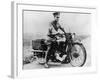 T E Lawrence (Lawrence of Arabia) Sitting on His Motorbike-null-Framed Photographic Print