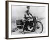 T E Lawrence (Lawrence of Arabia) Sitting on His Motorbike-null-Framed Photographic Print