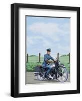 T E Lawrence on His Motorcyle-John Keay-Framed Premium Giclee Print