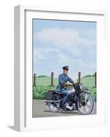 T E Lawrence on His Motorcyle-John Keay-Framed Giclee Print