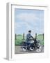 T E Lawrence on His Motorcyle-John Keay-Framed Giclee Print