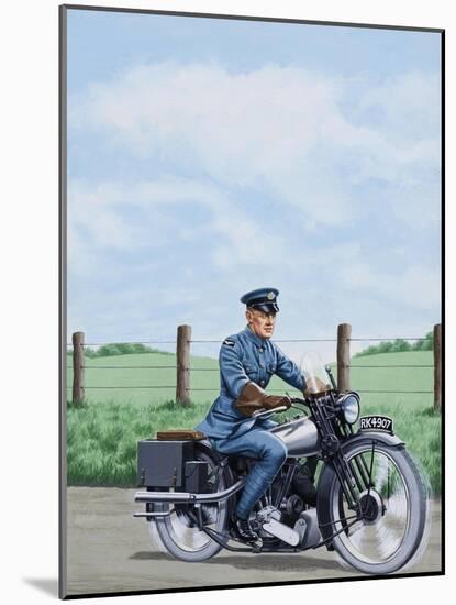 T E Lawrence on His Motorcyle-John Keay-Mounted Giclee Print
