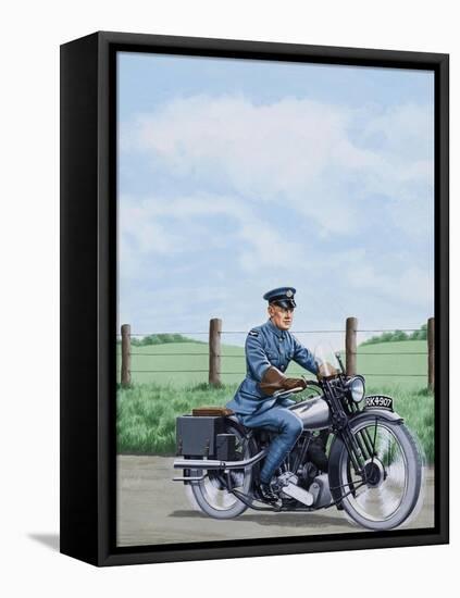 T E Lawrence on His Motorcyle-John Keay-Framed Stretched Canvas