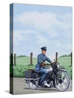 T E Lawrence on His Motorcyle-John Keay-Stretched Canvas
