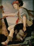 David with the Head of Goliath-T. Flatman-Stretched Canvas