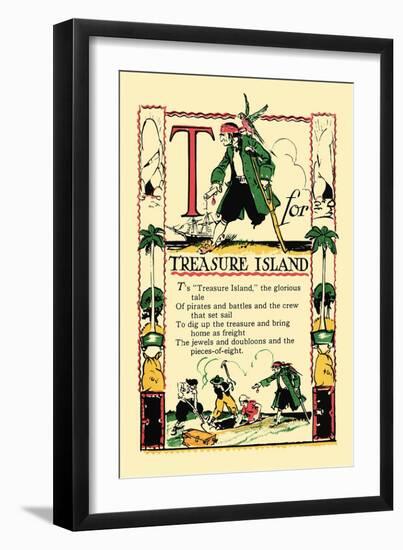 T for Treasure Island-Tony Sarge-Framed Art Print