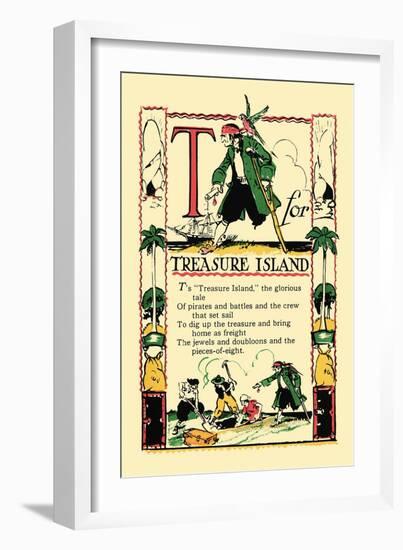 T for Treasure Island-Tony Sarge-Framed Art Print