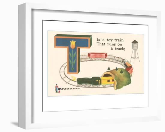 T is a Toy Train-null-Framed Art Print