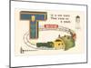 T is a Toy Train-null-Mounted Art Print