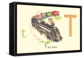 T is for Train-null-Framed Stretched Canvas