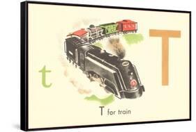 T is for Train-null-Framed Stretched Canvas