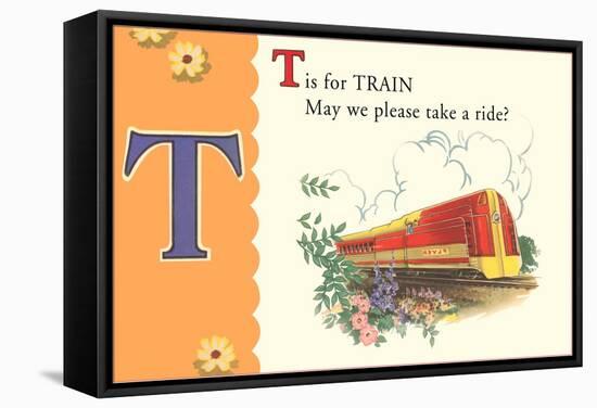 T is for Train-null-Framed Stretched Canvas