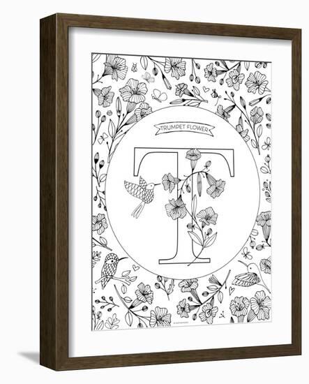 T is for Trumpet Flower-Heather Rosas-Framed Art Print