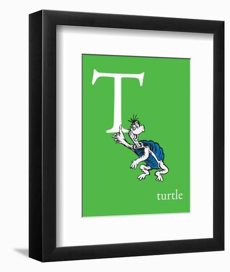 T is for Turtle (green)-Theodor (Dr. Seuss) Geisel-Framed Art Print