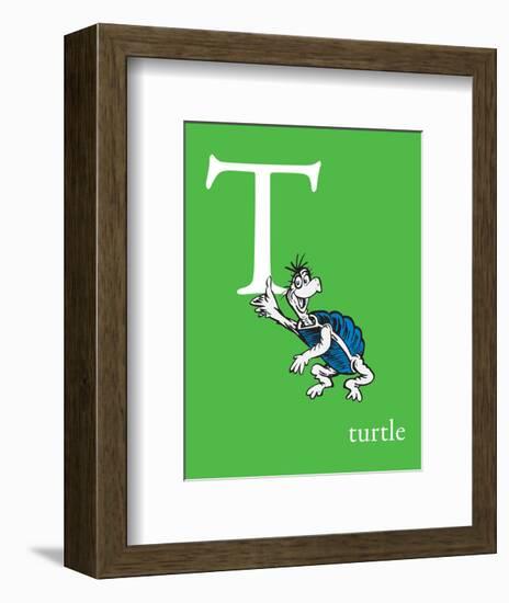 T is for Turtle (green)-Theodor (Dr. Seuss) Geisel-Framed Art Print