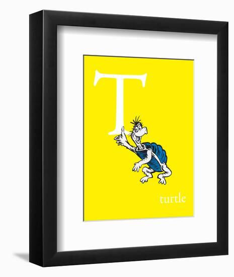 T is for Turtle (yellow)-Theodor (Dr. Seuss) Geisel-Framed Art Print