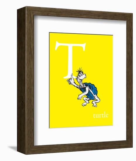 T is for Turtle (yellow)-Theodor (Dr. Seuss) Geisel-Framed Art Print