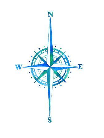 Compass Rose Watercolor