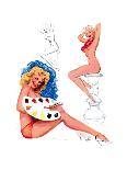 Low and Behold Pin-Up with Falling Panties 1958-T.N. Thompson-Art Print